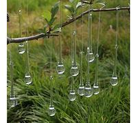 DAHI Lot de 12 Décoration Sapin de Noël Stalactites en Verre - Goutte de Glace - à Suspendre - Boules en Verre (Transparent 100x20mm)