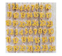 DAHI Lot de 2 chiffres en bois pour calendrier de l'Avent - Numéros 1 à 24 - À bricoler soi-même pour sacs en toile de jute - Aiguilles (bois)