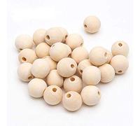 DAHI Lot de 200 Perles en Bois à Enfiler - 14 mm - Avec Trou Pour Bricolage et Accessoires de Bijoux
