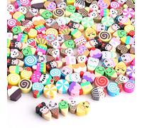 DAHI Lot de 200 perles rondes pour enfilage de perles en argile polymère, perles souples pour loisirs créatifs, bijoux, accessoires pour bracelets, colliers (glace)