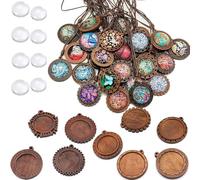 DAHI - Lot de pendentifs rétro avec cabochon en verre