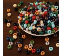 DAHI Mélange de 1000 Perles Poney Multicolores 6 x 8 mm, Perle Cheveux, Perles en Plastique avec Grand Trou, pour Bricolage Bijoux Bracelet Collier (D)