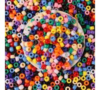 DAHI Mélange de 1000 Perles Poney Multicolores 6 x 8 mm, Perle Cheveux, Perles en Plastique avec Grand Trou, pour Bricolage Bijoux Bracelet Collier (A)
