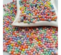 DAHI - Perles à enfiler - Lot d’environ 1800 perles - En acrylique - Multicolores - Perles rondes pour la fabrication des bracelets et bijoux (0.6)