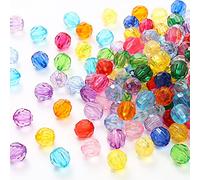 DAHI Perles acryliques à enfiler - Multicolore - 10 mm - Environ 630 pièces - 250 g - Perles en verre acrylique - Pour charms, bijoux, bracelets, colliers (perles D)