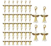 DAHI Porte-clés ange gardien porte-bonheur en fer à cheval pour baptême, mariage, communion, fête (B-or)