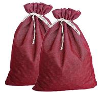 DAHI sachets en toile de jute pour calendrier de l'Avent - Pour mariage, fiançailles, calendrier de l'Avent (Rouge/30 x 40 cm/5 pièces)