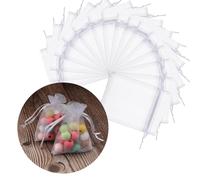 DAHI Sacs à bijoux en organza 7x9cm, 100 pièces, Sacs cadeaux, Mariage, Baptême, Bijoux, Cadeaux, Durable