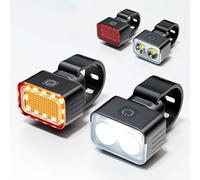 DAHJSD Lumiere Velo pour Trek Wahoo 20 Trail 2024 - Lampe USB Rechargeable, Éclairage Velo pour Vélo de Route Avant et Arrière, Accessoires Vélo Nuit et Pluie, C Front + Back