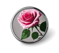 Dahlia Badges décoratifs ronds en alliage d'aluminium durable pour chemises, vestes, chapeaux, uniformes 2,5 cm