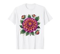 Dahlia Botanical Illustration Vintage Seed Catalog Style Art T-Shirt
