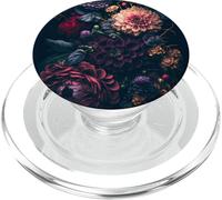 Dahlia Fleur Moody Foncé Floral PopSockets PopGrip pour MagSafe
