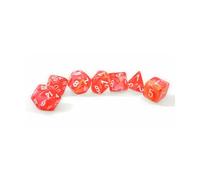 Dahlia Lot de 7 dés lumineux festifs avec chiffres blancs 16 mm Chessex