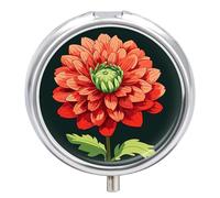 Dahlia Pilulier en forme d'avion - Joli étui rond portable pour médicaments et vitamines - Organiseur pour sac à main