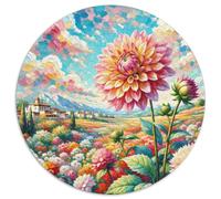 Dahlia, Puzzle Inspirant Circulaire 1000 Pièces avec, Destiné À Ceux en Quête De Beauté Et De Calme 1000pcs (67.5x67.5cm)