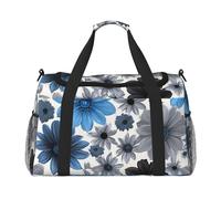 Dahlia Sac de gym à imprimé floral de grande capacité, sac de transport à main, pliable, pour activités de plein air