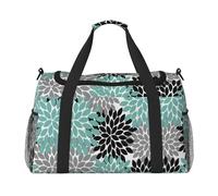 Dahlia Sac de sport pour femme avec compartiment, sac fourre-tout pour homme et femme, sac fourre-tout de voyage pour femme, Noir , Taille unique