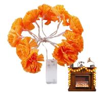 Dahlia String Lights - Polyester Fiber PVC 150cm 300cm | 10 20 LED Flower Lights With Battery Box | Halloween Floral Garland, Decorative Marigold Lights | For Party Garden Bedroom