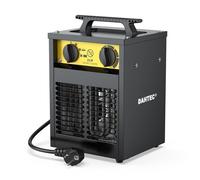 DAHTEC Industriel Chauffage électrique 2000W Renforcé - Carcasse Acier - Portatifs pour Chantiers - Chauffage Soufflant - Thermostat & Protection Surchauffe - Idéal Chantier/Garage/Serre Agricole