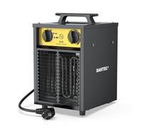 DAHTEC Industriel Chauffage électrique 3000W Renforcé - Carcasse Acier - Portatifs pour Chantiers - Chauffage Soufflant - Thermostat & Inclinaison 3.5° - Idéal Chantier/Garage/Serre Agricole