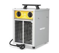 DAHTEC Industriel Chauffage électrique 3000W Renforcé - Carcasse Acier - Portatifs pour Chantiers - Chauffage Soufflant - Thermostat & Inclinaison 3.5° - Idéal Chantier/Garage/Serre Agricole