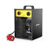 DAHTEC Industriel Chauffage électrique 5000W Renforcé - Carcasse Acier - Portatifs pour Chantiers - Chauffage Soufflant - Thermostat & Protection Surchauffe - Idéal Chantier/Garage/Serre Agricole