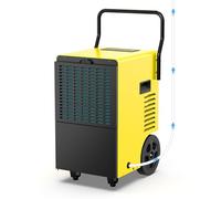 DAHTEC Industriel Déshumidificateur d Air Electrique (max. 50 L/jour), avec Pompe Intégrée et Vidange, Adapté aux Caves et Pièces Jusqu'à 150 m²/380 m³