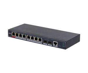 Dahua DH-SG4010P-2F - Commutateur - Géré - 8 x 10/100/1000 (PoE) + 2 x 10/100/1000 (liaison montante) - de bureau, fixation murale - High PoE / PoE (90 W)