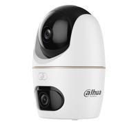 Dahua Hero Dual D1 Caméra de surveillance intelligente Wi-Fi double bande 5 + 5 MP pour l'intérieur avec deux objectifs, Wi-Fi, vision nocturne, audio bidirectionnel, projecteur et sirène, bouton