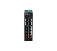 Dahua HS4412-8ET-96 - Commutateur - hardened - Géré - 8 x 10/100 (High PoE) + 4 x Gigabit SFP (liaison montante) - de bureau, Montage sur rail DIN -