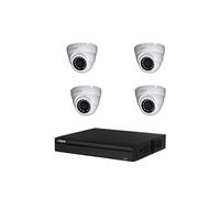 DAHUA Pack de vidéosurveillance cvi 4 caméras dômes - sans hdd Blanc