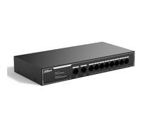 Dahua SG1010LP - Commutateur - economical - non géré - 8 x 10/100/1000 (PoE) + 2 x 10/100/1000 (liaison montante) - de bureau - PoE (65 W)