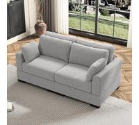 DAHUEN Canapé d'angle modulaire, convertible, sectionnel, avec accoudoirs et dossiers, espace de rangement, pour salon et chambre à coucher, en velours côtelé, gris A