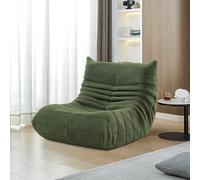 DAHUEN Fauteuil Paresseux avec Dossier,Grand Pouf Poire pour Adultes,Lazy Canapé Individuel Canapé de Sol,avec Mousse Confortable Haute densité,pour Salon, Chambre à Coucher,99x33x33cm (Vert)