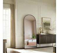 DAHUEN Miroir Pleine Longueur 162x53 cm, Miroirs arqué sur Pied avec Cadre en métal, Support, Miroirss Intégral, Miroirs de Dressing Complet pour Chambre, Salon, Dressing (Noir)