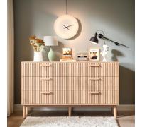 DAHUEN Vintage Commode en rotin,Ave Rangement tiroirs,Buffet Multifonction,Style bohème,Meuble de Rangement,MDF,Pieds en Bois Massif (100x34x73cm)