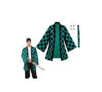 Daiendi Tanjiro Kamado Costume Tanjiro Cosplay Kimono Demon Hashira adulte Costume d'anime pour Halloween, Carnaval Taille S