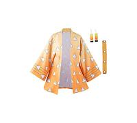 Daiendi Zenitsu Agatsuma Costume de cosplay Demon Hashira Costume d'anime Kimono Manteau Halloween Carnaval M