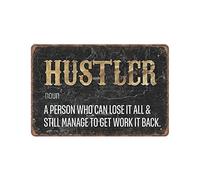 DAIERCY Plaque en métal Hustler - Vintage - Décoration murale - 140 x 200 mm