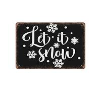 DAIERCY Plaque en métal vintage avec inscription « Let It Snow » - Décoration murale vintage pour bar, bar, garage, cuisine, maison - 20,3 x 30,5 cm