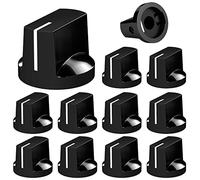 DAIERTEK Davies 1510 Lot de 12 boutons de pédale de guitare 6,35 mm avec vis pour potentiomètre de guitare électrique Noir