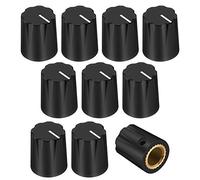 DaierTek Davies Lot de 10 boutons de pédale d'effet pour guitare clone 1900h 1/4 Tige de vis pour amplificateur, ampli et contrôle du volume Noir