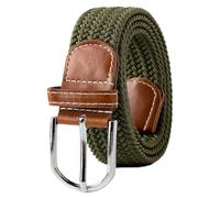 DAIHAN Ceinture Hommes Tactique Ceinture Élastique Tressée Stretch Ceintures de Travail en Nylon Robustes de Style Militaire Vert armée 100cm