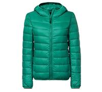 DAIHAN Doudoune à Capuche Femme Ultra Légère Duvet Veste Courte Manteau Doudoune Matelassée Pliable Fine Veste Doudoune Manches Longues Manteau Chaud Parka,Vert,XXS
