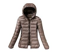 DAIHAN Doudoune à Capuche Femme Ultra Légère Duvet Veste Courte Manteau Doudoune Matelassée Pliable Fine Veste Doudoune Manches Longues Manteau Chaud Parka,Kaki,XL