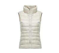DAIHAN Femme Hiver Élégant Doudoune Gilet Sans Manches, Ultra Léger Duvet Gilets Veste Manteau Parka Blouson Rembourrée Epaise Veste Matelassée,Blanche,L