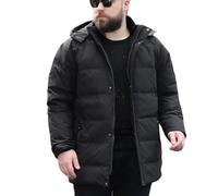 DAIHAN Homme Doudoune Courte Manteau d'hiver Parka Thermique épais Veste Duvet Alternative isolante Chauds et Coupe-vent Outwear Tops pour le ski et la montagne Noir 10XL