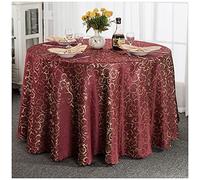 DAIHAN Nappe Imprimé Or Nappe de Table Rectangulaire/Ronde Décoration de La Maison Anti-Poussière Lavable Housse de Table pour Table à Manger de Cuisine,Vin Rouge,Rond 240cm