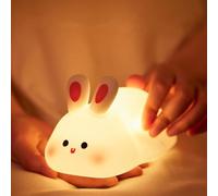 DAIHHZA Veilleuse pour enfants, jolie lampe de chevet en silicone pour chambre d'enfant, rechargeable par USB, lampe de contrôle du robinet, fonction de synchronisation, jolie lampe cadeau pour