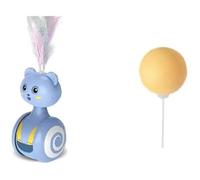 Daijianbin Jouet à bascule pour chat - Jouet à bascule amusant - Voiture d'équilibre - Jouet interactif avec volant à plumes - Jouet pour chat - - Bleu